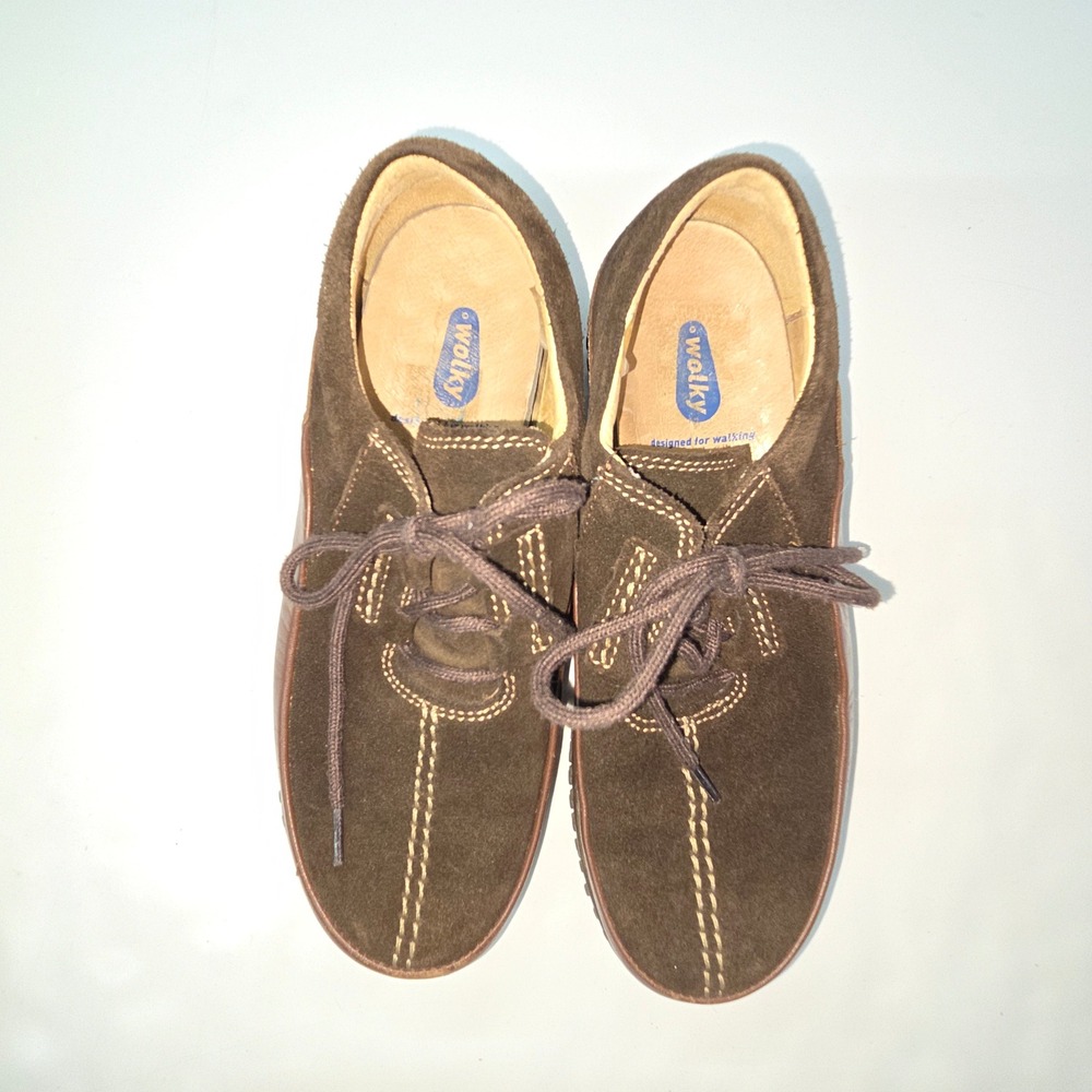 Wolky Lace Up Walking‎ Shoes Womens 37 US 6 Brown Suede Leather Made in Portugal